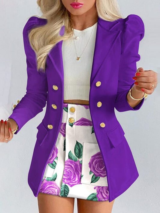 Joanna - Komplet damski z marynarką i spódnicą - Elegancki krój w dwóch częściach