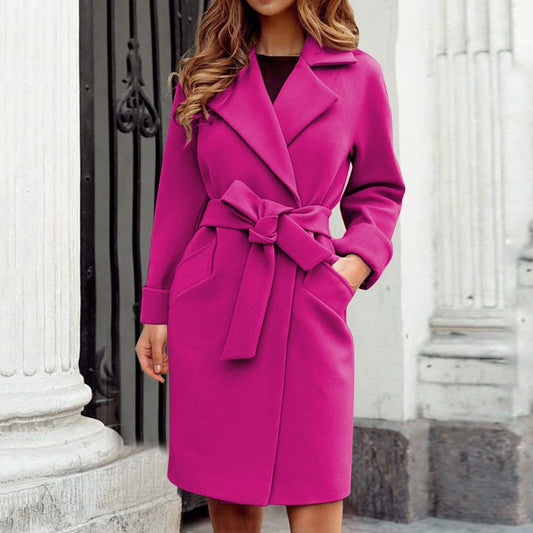 Marcelina | Płaszcz women z paskiem