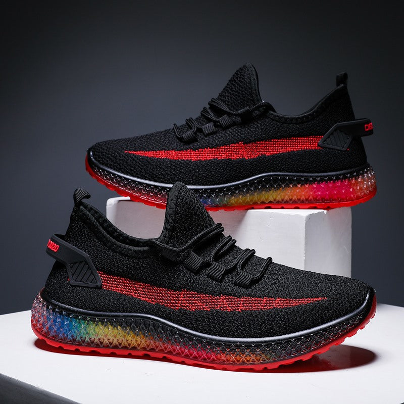 Olek | Sneakersy sportowe męskie z kolorową podeszwą