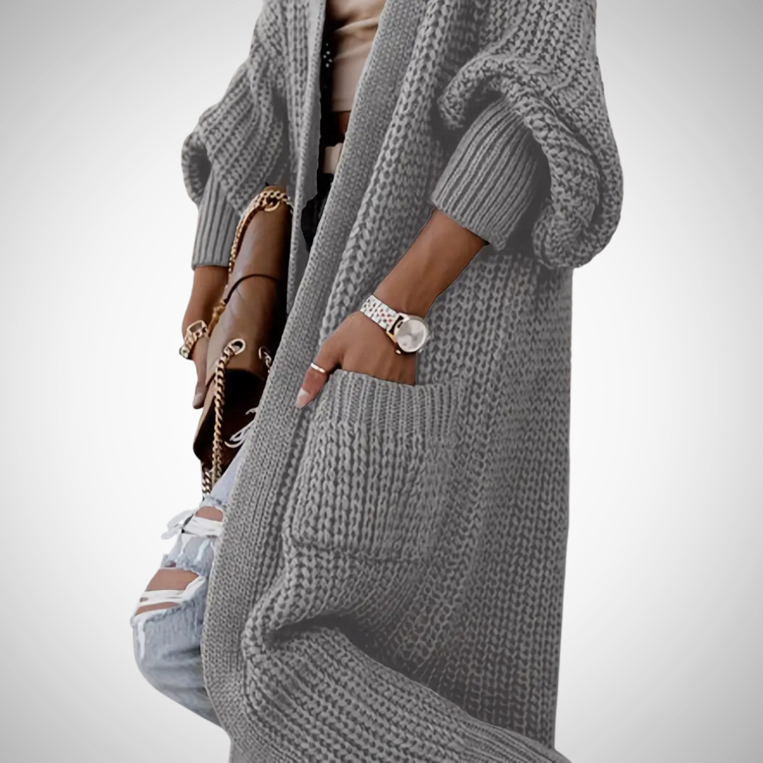 Anna | Długi kardigan damski z dzianiny