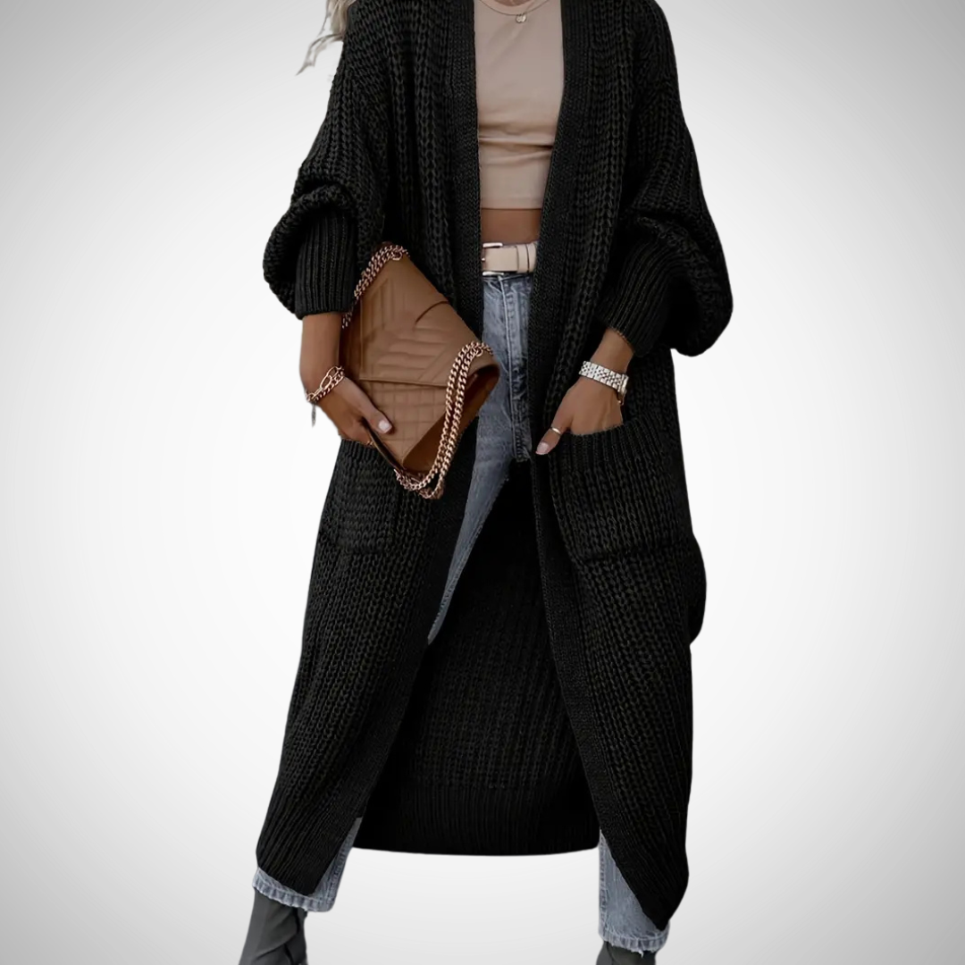Anna | Długi kardigan damski z dzianiny