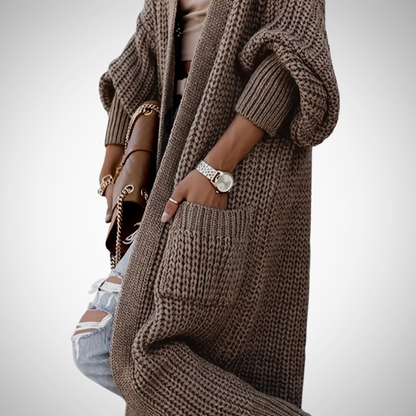 Anna | Długi kardigan damski z dzianiny