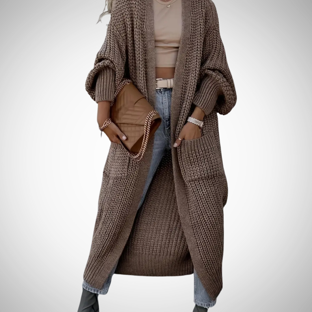 Anna | Długi kardigan damski z dzianiny