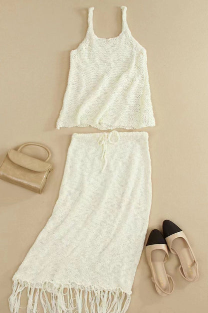Gabriela - Komplet damski boho z dzianiny - Unikalny design w stylu boho