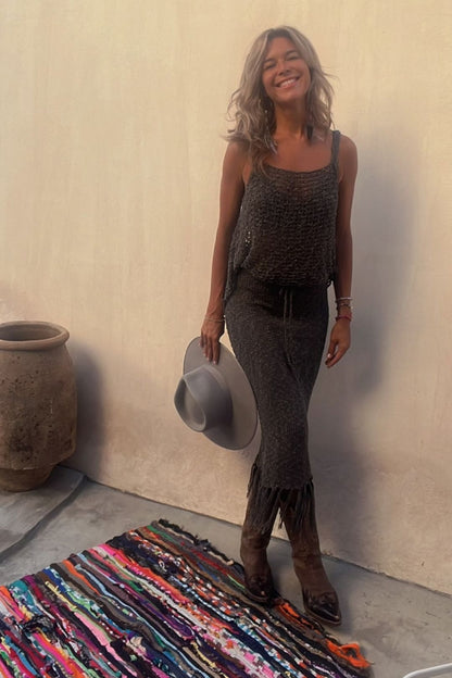 Gabriela - Komplet damski boho z dzianiny - Unikalny design w stylu boho