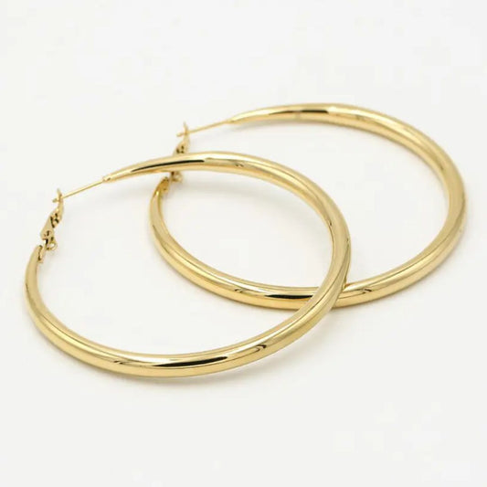 Violetta - Złote kolczyki hoops 60 mm – luksus i elegancja