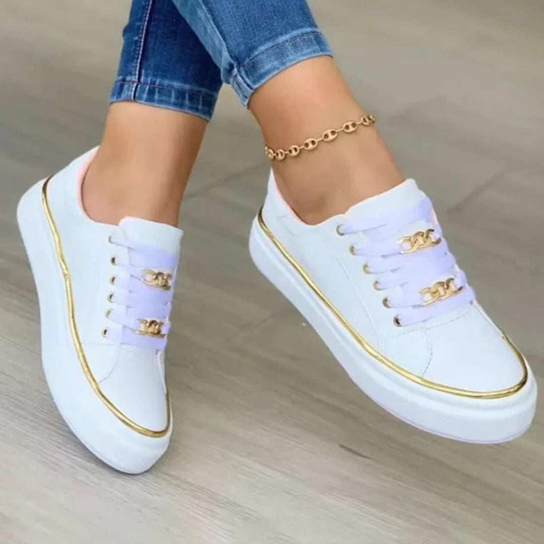 Federica | Sneakersy damskie jesień z łańcuszkiem
