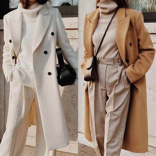 Agnieszka | Płaszcz women dwurzędowy