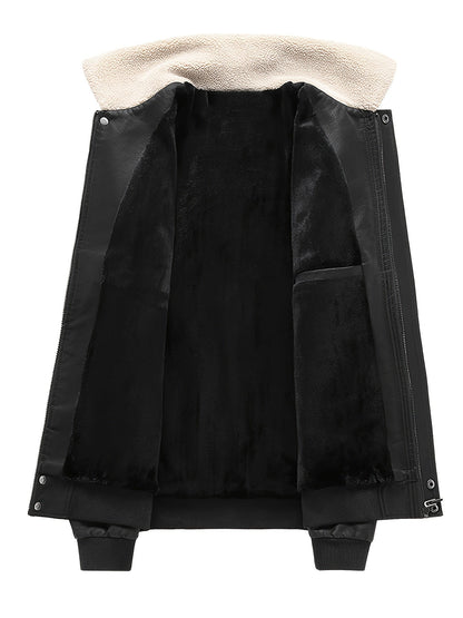 Maksym | Kurtka pilotka zimowa męska z futrzanym kołnierzem