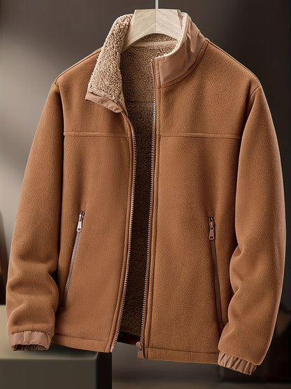 Tymon | Polarowa bluza męska z podszewką i zamkiem