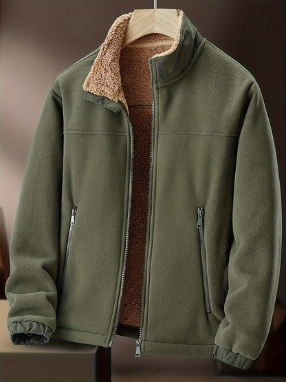 Tymon | Polarowa bluza męska z podszewką i zamkiem