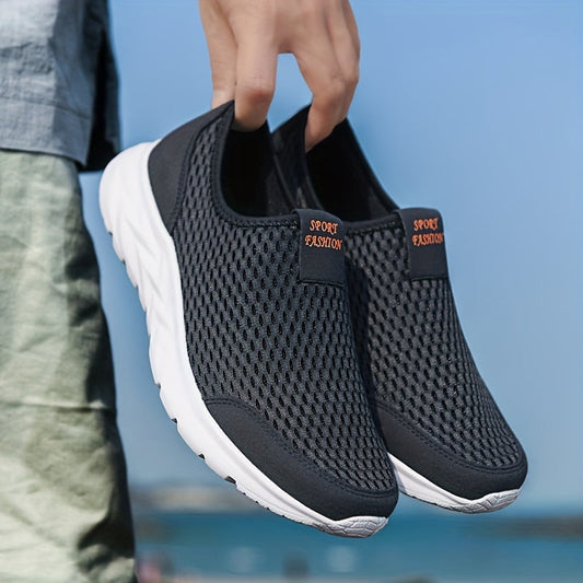 Męskie slip-on sneakersy z oddychającej siateczki – wygoda na każdy dzień