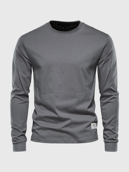 Grzegorz | Longsleeve męski jesień miękki i oddychający bawełniany z luźnym krojem