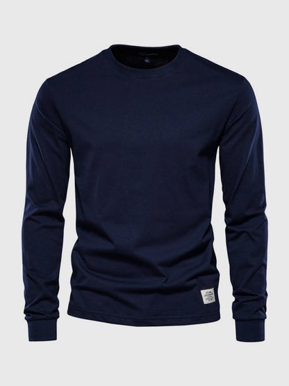 Grzegorz | Longsleeve męski jesień miękki i oddychający bawełniany z luźnym krojem
