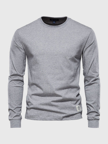 Grzegorz | Longsleeve męski jesień miękki i oddychający bawełniany z luźnym krojem