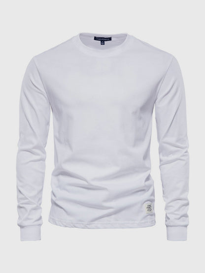 Grzegorz | Longsleeve męski jesień miękki i oddychający bawełniany z luźnym krojem