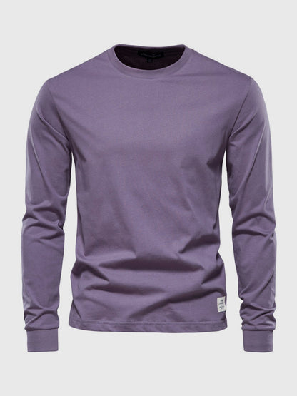 Grzegorz | Longsleeve męski jesień miękki i oddychający bawełniany z luźnym krojem