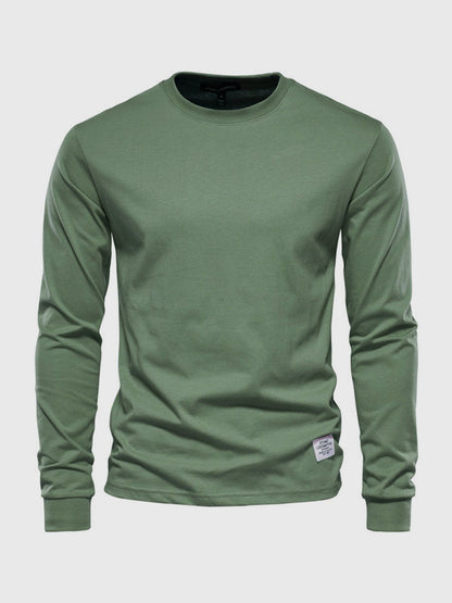 Grzegorz | Longsleeve męski jesień miękki i oddychający bawełniany z luźnym krojem