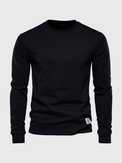 Grzegorz | Longsleeve męski jesień miękki i oddychający bawełniany z luźnym krojem