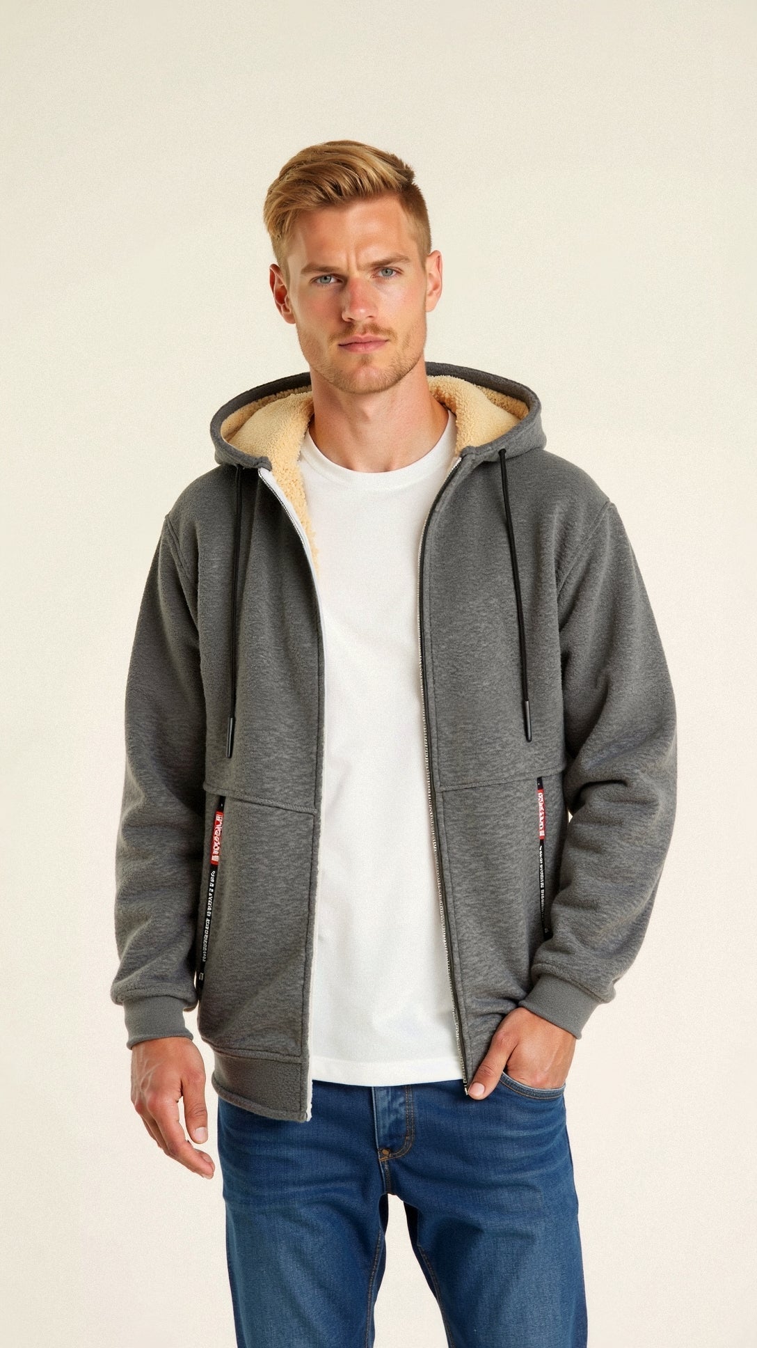 Théo | Bluza męska z kapturem ocieplana