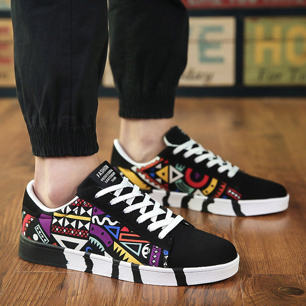 Filip | Sneakersy męskie z kolorowym wzorem