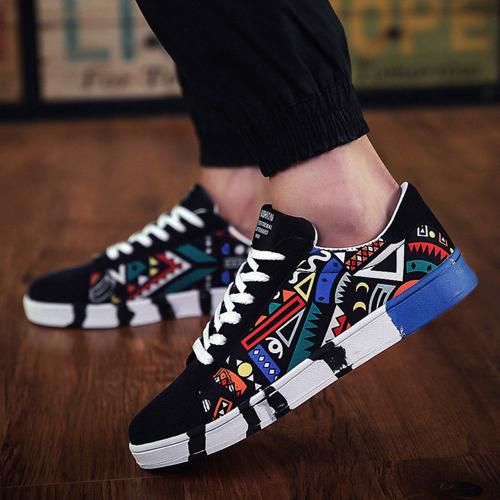 Filip | Sneakersy męskie z kolorowym wzorem