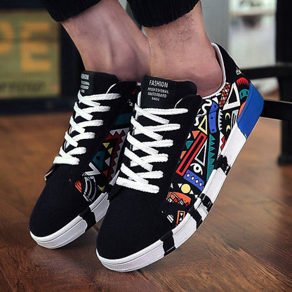 Filip | Sneakersy męskie z kolorowym wzorem