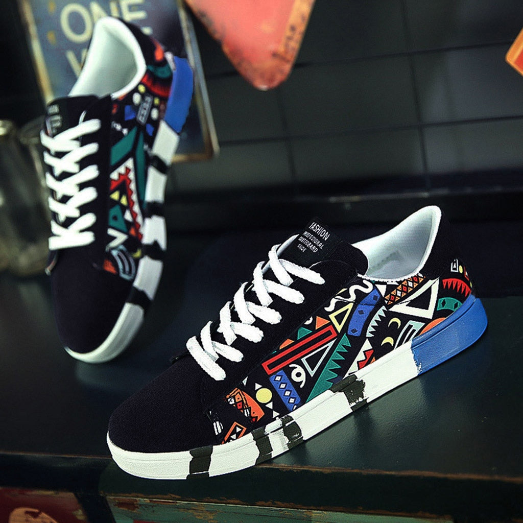 Filip | Sneakersy męskie z kolorowym wzorem