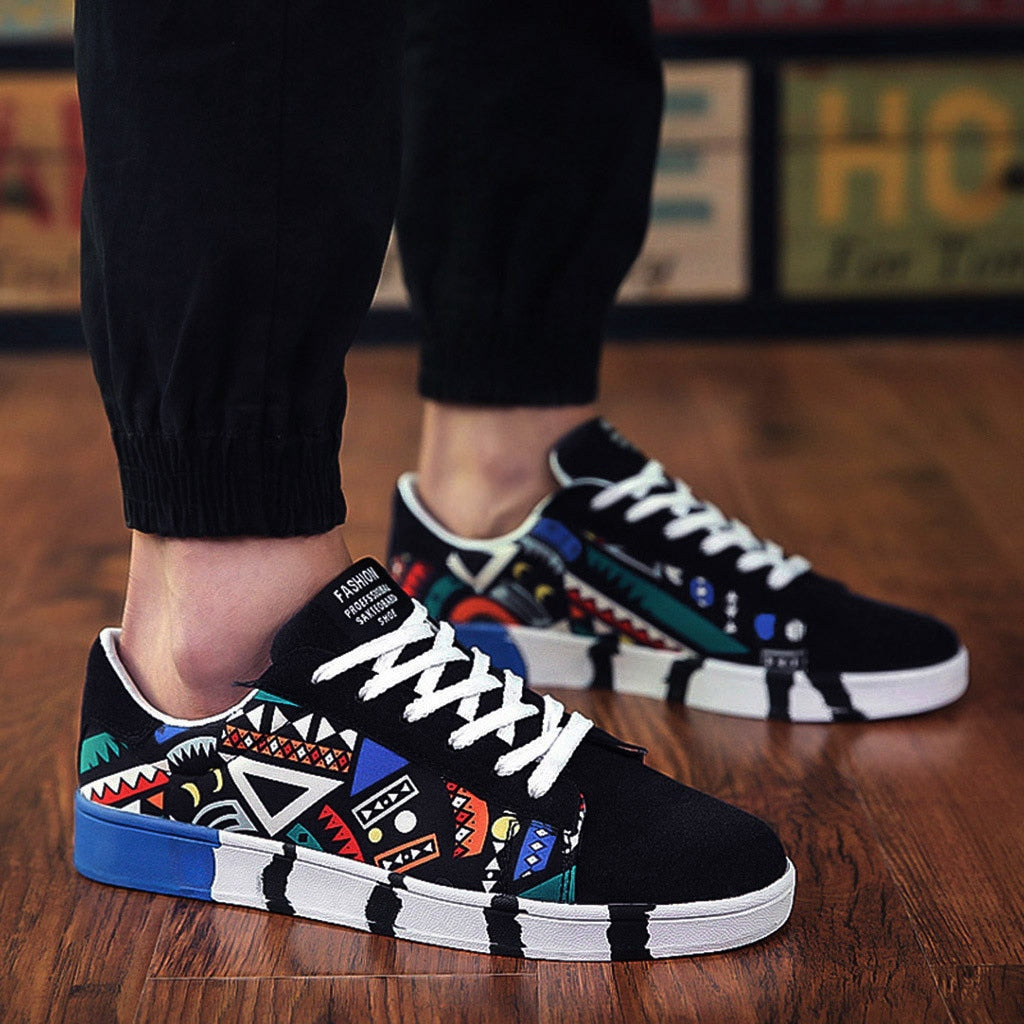 Filip | Sneakersy męskie z kolorowym wzorem