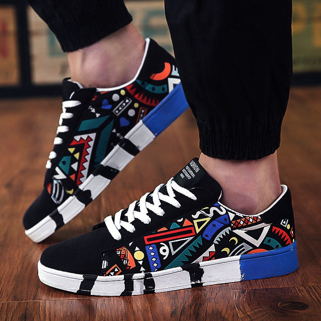 Filip | Sneakersy męskie z kolorowym wzorem