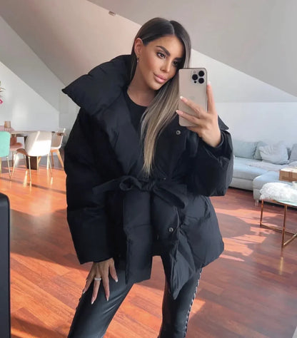 Martyna | Elegancki pikowany płaszcz zimowy damski