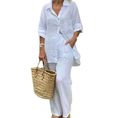 Klara - Komplet damski z bluzką i spodniami - Luźny krój dla casualowego stylu