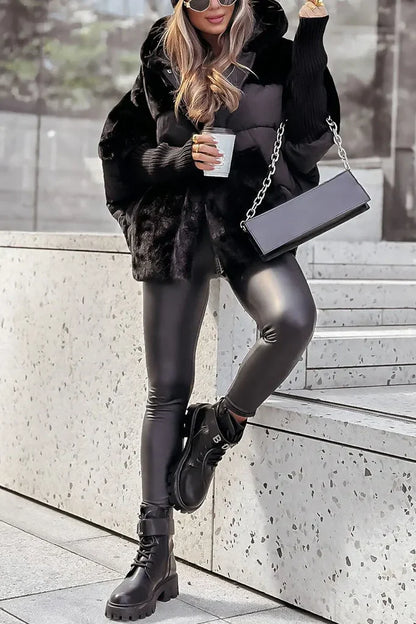 Amelia | Zimowa kurtka puchowa damska z futrzanym kołnierzem i dużym kapturem